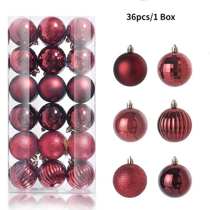 36 Stücke 3 CM Weihnachtskugeln Weihnachtsbaum Dekoration Anhänger für Home Party Decor 2025 Neujahr Navidad Geschenke Ornamente Zubehör