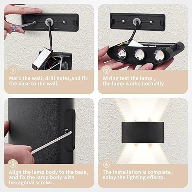 LED-Wandleuchten, moderne Innen- und Außenlampe