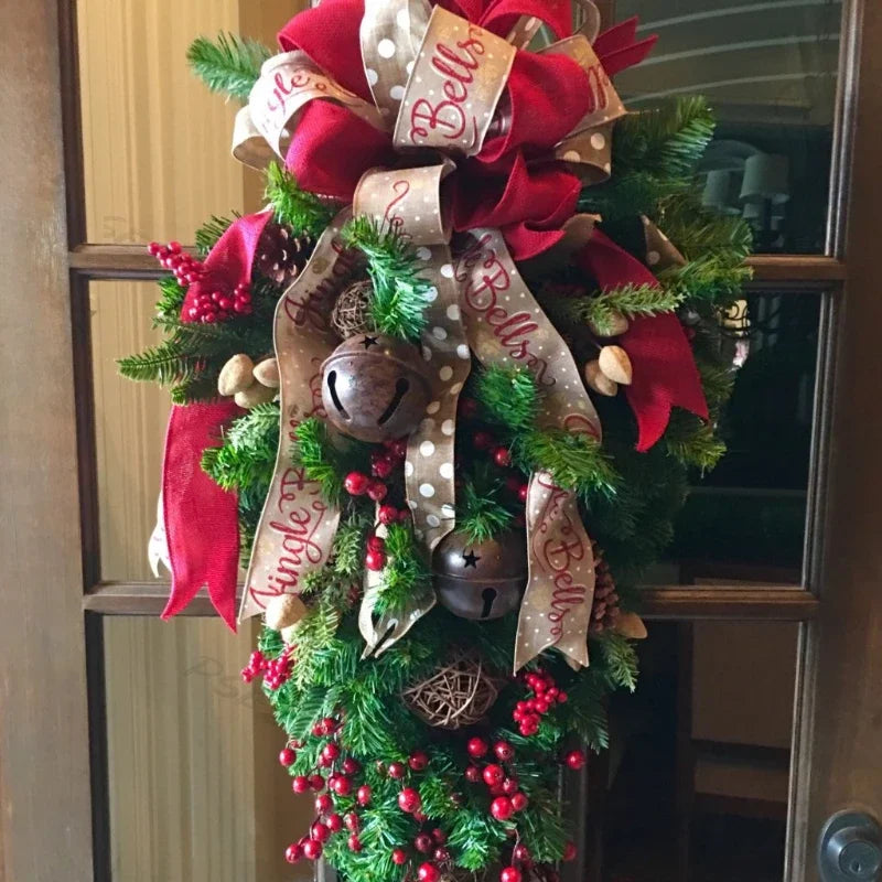 Weihnachten Tür Hängen Girlande Dekoration Weihnachten Kranz Home Party Girlande Weihnachten Blumen Fenster Deco Handwerk Neujahr