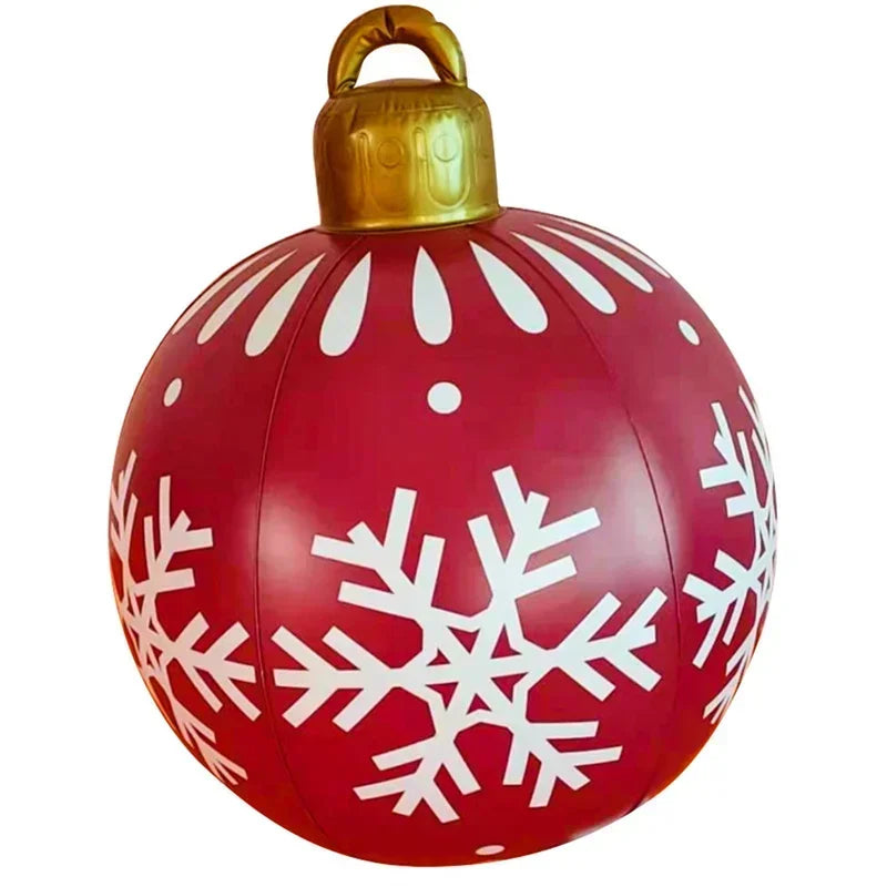 2024 Weihnachten 60 cm Outdoor Aufblasbare Ball PVC Riesige Große Kugel Baum Ornament Outdoor Spielzeug Ball Weihnachten Geschenk Ornament 2025