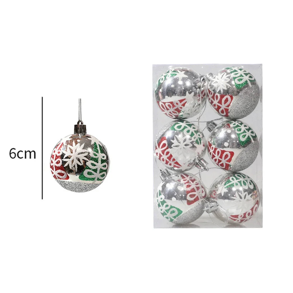 Weihnachtskugeln, 6 Stück, 6 cm, Weihnachtsbaumschmuck, bruchsichere Weihnachtsbaumkugeln, Weihnachtskugeldekorationen für Zuhause