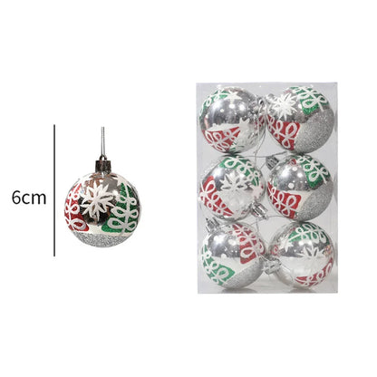 Weihnachtskugeln, 6 Stück, 6 cm, Weihnachtsbaumschmuck, bruchsichere Weihnachtsbaumkugeln, Weihnachtskugeldekorationen für Zuhause
