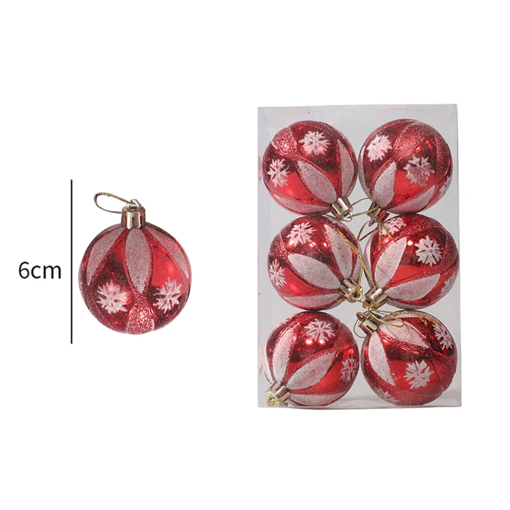 Weihnachtskugeln, 6 Stück, 6 cm, Weihnachtsbaumschmuck, bruchsichere Weihnachtsbaumkugeln, Weihnachtskugeldekorationen für Zuhause