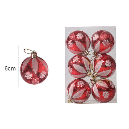 Weihnachtskugeln, 6 Stück, 6 cm, Weihnachtsbaumschmuck, bruchsichere Weihnachtsbaumkugeln, Weihnachtskugeldekorationen für Zuhause