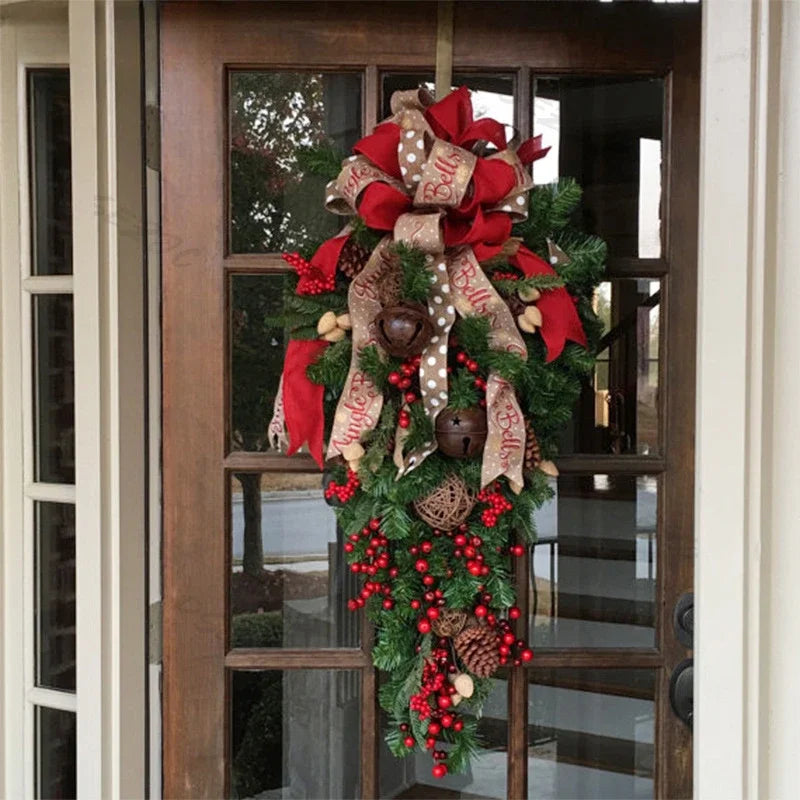 Weihnachten Tür Hängen Girlande Dekoration Weihnachten Kranz Home Party Girlande Weihnachten Blumen Fenster Deco Handwerk Neujahr