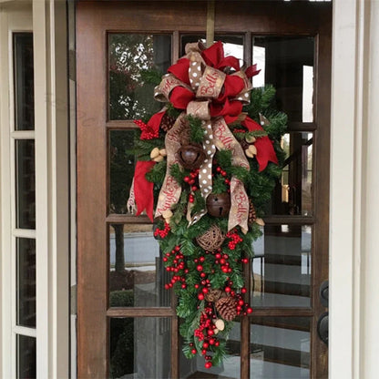 Weihnachten Tür Hängen Girlande Dekoration Weihnachten Kranz Home Party Girlande Weihnachten Blumen Fenster Deco Handwerk Neujahr