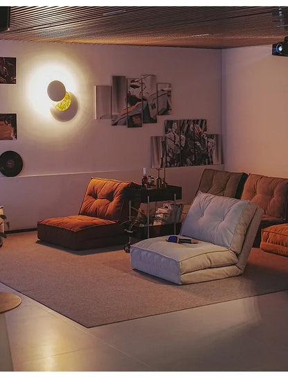 Faules Sofa, Wohnzimmer im cremigen Stil, faltbares Doppelzweck-Einzelsofa