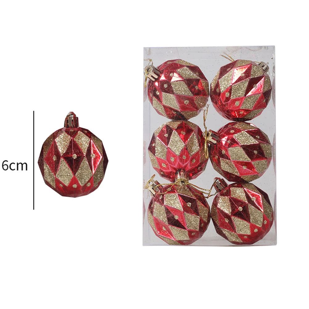 Weihnachtskugeln, 6 Stück, 6 cm, Weihnachtsbaumschmuck, bruchsichere Weihnachtsbaumkugeln, Weihnachtskugeldekorationen für Zuhause