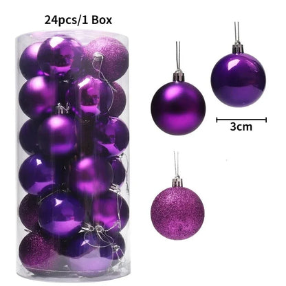 36 Stücke 3 CM Weihnachtskugeln Weihnachtsbaum Dekoration Anhänger für Home Party Decor 2025 Neujahr Navidad Geschenke Ornamente Zubehör