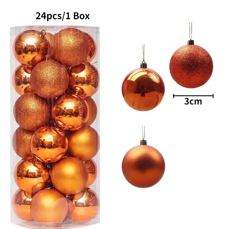 36 Stücke 3 CM Weihnachtskugeln Weihnachtsbaum Dekoration Anhänger für Home Party Decor 2025 Neujahr Navidad Geschenke Ornamente Zubehör