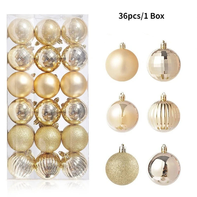 36 Stücke 3 CM Weihnachtskugeln Weihnachtsbaum Dekoration Anhänger für Home Party Decor 2025 Neujahr Navidad Geschenke Ornamente Zubehör