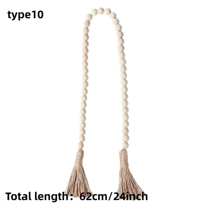 Holzperlengirlande Bauernhaus Wand