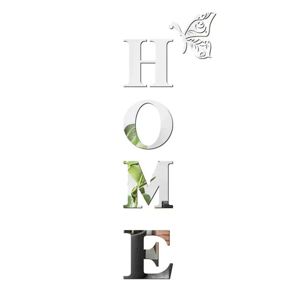 HOME Home Logo 3D Spiegel Wandaufkleber