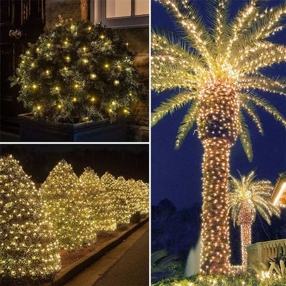 2024 Neujahr Weihnachts dekoration Lichterketten 10m 30m 50m Outdoor Girlande Lichterketten für Hochzeits feier Gartenbaum Straße