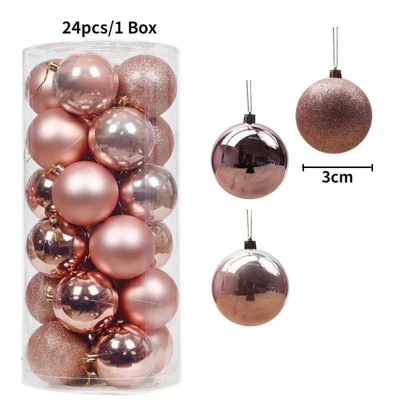 36 Stücke 3 CM Weihnachtskugeln Weihnachtsbaum Dekoration Anhänger für Home Party Decor 2025 Neujahr Navidad Geschenke Ornamente Zubehör