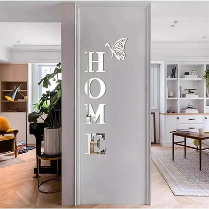 HOME Home Logo 3D Spiegel Wandaufkleber