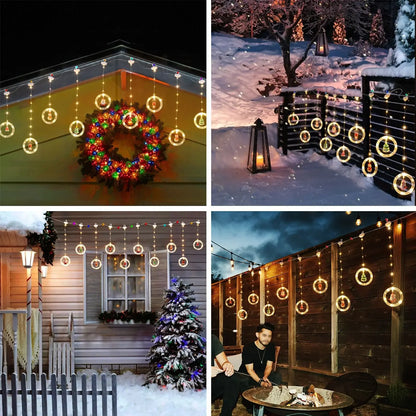 Weihnachten LED Streifen Lichter Zimmer Girlande LED Vorhang Lampe USB-Stecker Weihnachts dekoration Lichter für Schlafzimmer Wohnzimmer Fenster