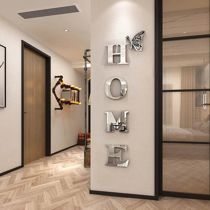 HOME Home Logo 3D Spiegel Wandaufkleber