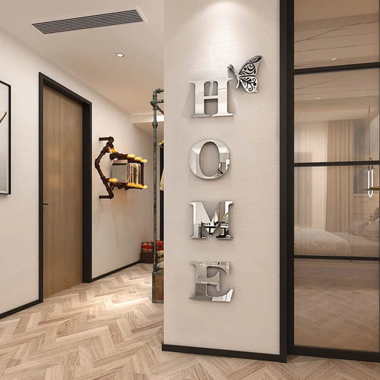 HOME Home Logo 3D Spiegel Wandaufkleber