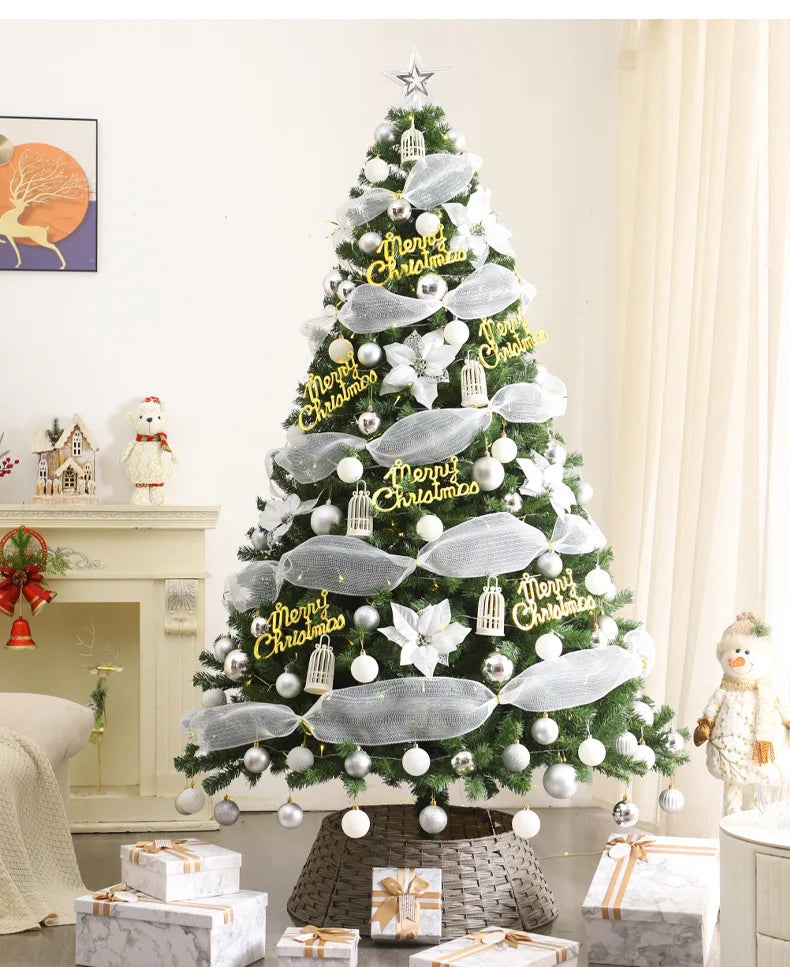 Weihnachtsbaum nach Hause, neue Verschlüsselung, leuchtende große Weihnachtsdekoration, luxuriöses DIY-Paket