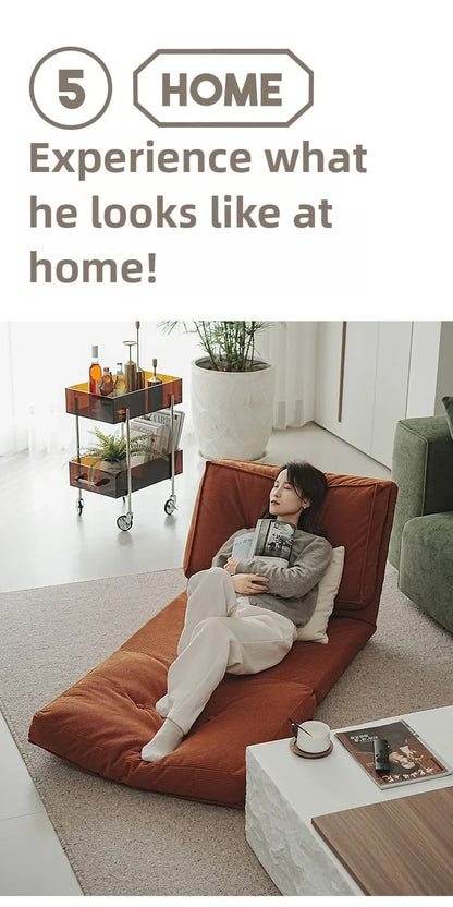 Faules Sofa, Wohnzimmer im cremigen Stil, faltbares Doppelzweck-Einzelsofa